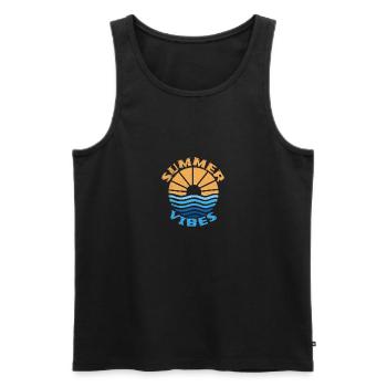 Summer Vibes Sunshine and Ocean Gift Idea - Men's Premium Organic Tank Top - black - Front - Michal (187cm)