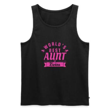 Zwillinge World's Best Aunt Of Twins Geschenkidee - Männer Premium Bio Tank Top - Schwarz - Vorne - Michal (187cm)