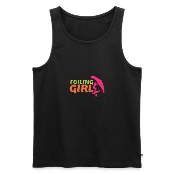 Surfer Foiling Girl Wingfoil WingfoilEr Gift - Men's Premium Organic Tank Top - black - Front - AI Model Male 178 light (178cm)