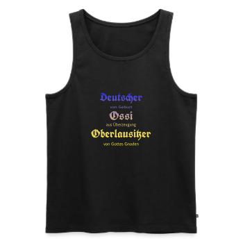 Oberlausitzer - Männer Premium Bio Tank Top - Schwarz - Vorne - AI Model Male 178 light (178cm)