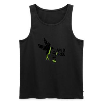 GOWILD Zebravogel - Kolibristyle - Männer Premium Bio Tank Top - Schwarz - Vorne - AI Model Male 178 light (178cm)