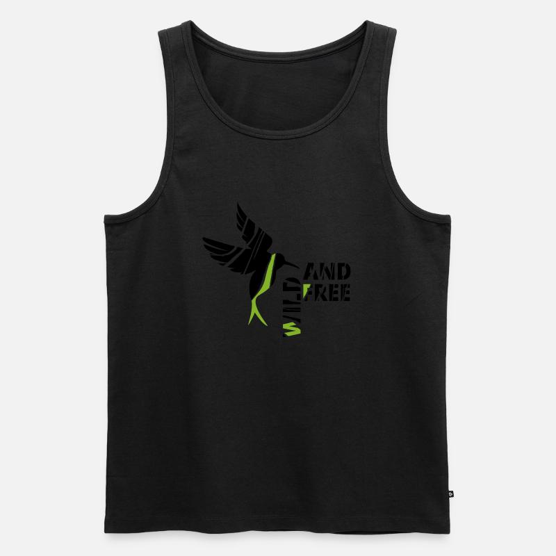 GOWILD Zebravogel - Kolibristyle - Männer Premium Bio Tank Top - Schwarz