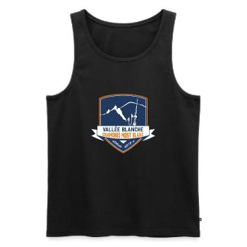 ecusson chamonix das weiße Tal leewarddesign - Männer Premium Bio Tank Top - Schwarz - Vorne - AI Model Male 178 light (178cm)