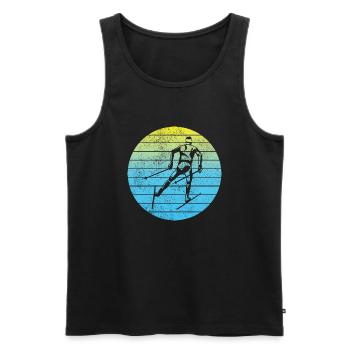 Ski fahren Retro Skifahrer Skier Vintage Skifahren - Männer Premium Bio Tank Top - Schwarz - Vorne - Michal (187cm)