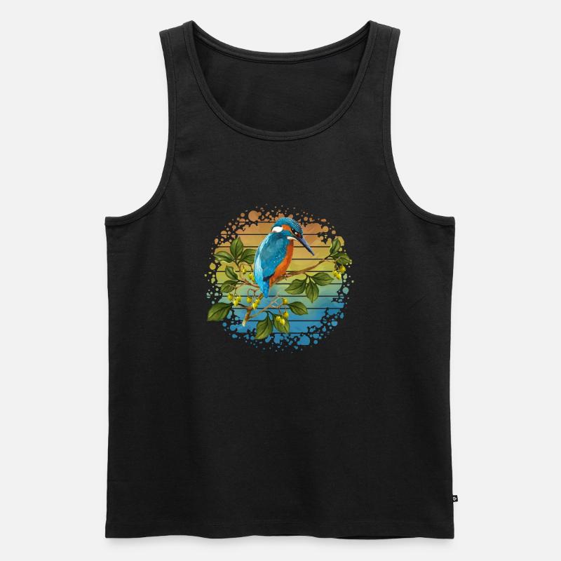 Bunter Vogel - Männer Premium Bio Tank Top - Schwarz