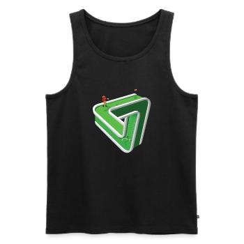 Confused Footballer - Men's Premium Organic Tank Top - black - Front - AI Model Male 178 light (178cm)