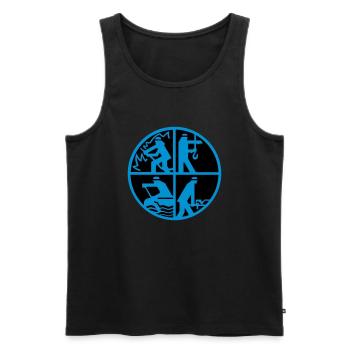 Logo Feuerwehr 2farbig - Männer Premium Bio Tank Top - Schwarz - Vorne - Michal (187cm)