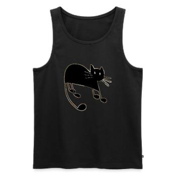 Chat - Débardeur bio Premium Homme - noir - Devant - Michal (187cm)