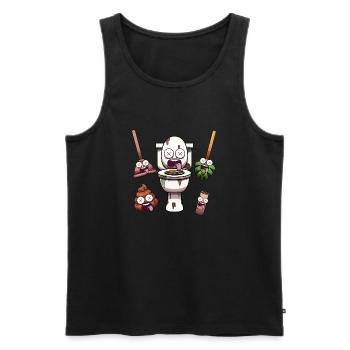 Toilet Elements - Men's Premium Organic Tank Top - black - Front - AI Model Male 178 light (178cm)