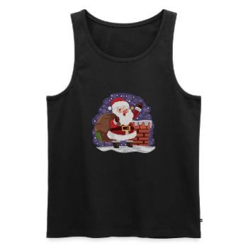 Der Weihnachtsmann ist da. - Männer Premium Bio Tank Top - Schwarz - Vorne - AI Model Male 178 light (178cm)