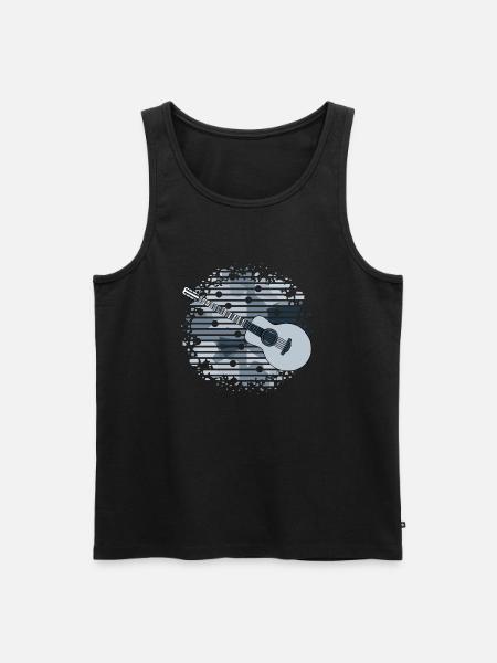 Gitarre - Männer Premium Bio Tank Top - Schwarz