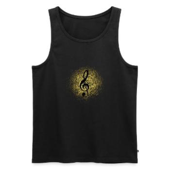 Treble clef - Men's Premium Organic Tank Top - black - Front - AI Model Male 178 light (178cm)