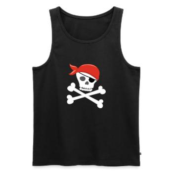 PIRATE - Männer Premium Bio Tank Top - Schwarz - Vorne - Michal (187cm)