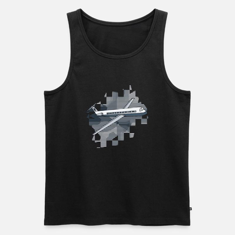 Flugzeug - Männer Premium Bio Tank Top - Schwarz