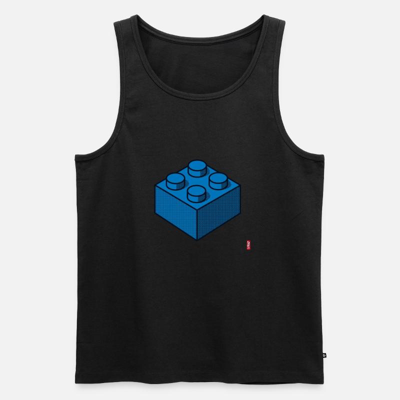Baustein Blau - Männer Premium Bio Tank Top - Schwarz