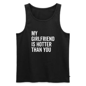 My Girlfriend is Hotter Than You - Men's Premium Organic Tank Top - black - Front - AI Model Male 178 light (178cm)