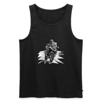 Adventure Bike Kurve schwarz - Männer Premium Bio Tank Top - Schwarz - Vorne - AI Model Male 178 light (178cm)