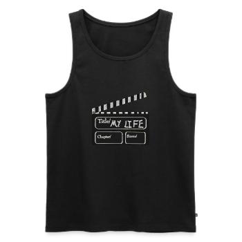 MA SCÈNE - Débardeur bio Premium Homme - noir - Devant - Michal (187cm)