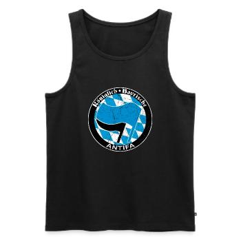 antifa - Männer Premium Bio Tank Top - Schwarz - Vorne - AI Model Male 178 light (178cm)