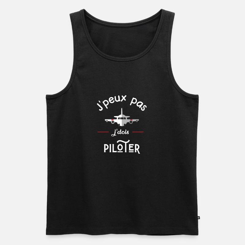 Ich kann nicht ich muss Pilot-Geschenkidee - Männer Premium Bio Tank Top - Schwarz