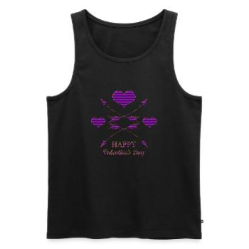 Valentine's Day Valentine's Day - Men's Premium Organic Tank Top - black - Front - AI Model Male 178 light (178cm)