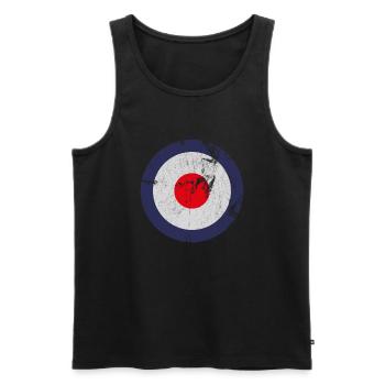 MOD Logo Design, ikonische I960's - Männer Premium Bio Tank Top - Schwarz - Vorne - AI Model Male 178 light (178cm)