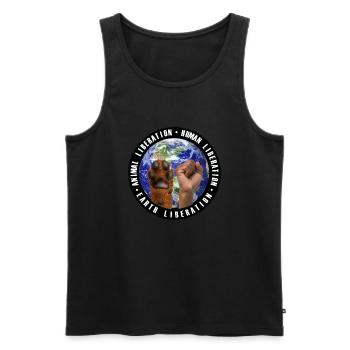 Animal-, Human-, Earth Liberation black - Men's Premium Organic Tank Top - black - Front - AI Model Male 178 light (178cm)