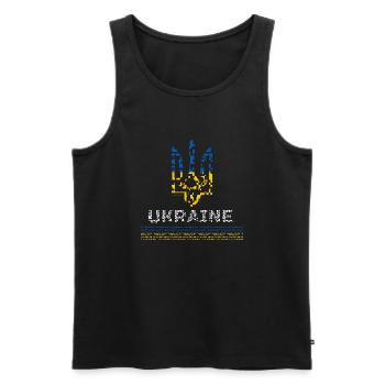 Ukraine - Men's Premium Organic Tank Top - black - Front - Michal (187cm)