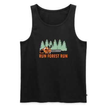 Chainsaw Run Forest Run Funny Lumberjack stihl s - Men's Premium Organic Tank Top - black - Front - Michal (187cm)