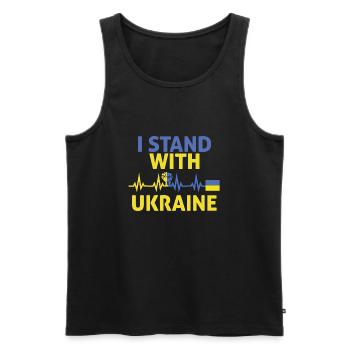 Je suis avec ukraine glag - Débardeur bio Premium Homme - noir - Devant - Michal (187cm)
