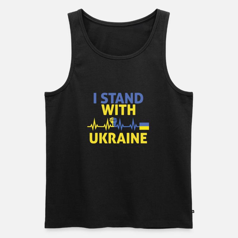 ich stehe mit ukraine glag - Männer Premium Bio Tank Top - Schwarz