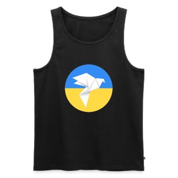 peace for ukraine - origami - Men's Premium Organic Tank Top - black - Front - Michal (187cm)
