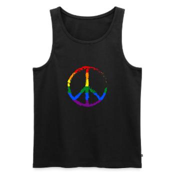 LGBT-Regenbogenflagge - Männer Premium Bio Tank Top - Schwarz - Vorne - AI Model Male 178 light (178cm)