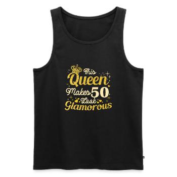 Birthday Queen turns 50 50th birthday Women - Men's Premium Organic Tank Top - black - Front - Michal (187cm)