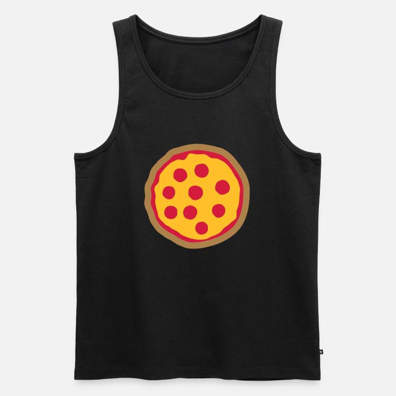 Runde leckere Pizza - Männer Premium Bio Tank Top - Schwarz