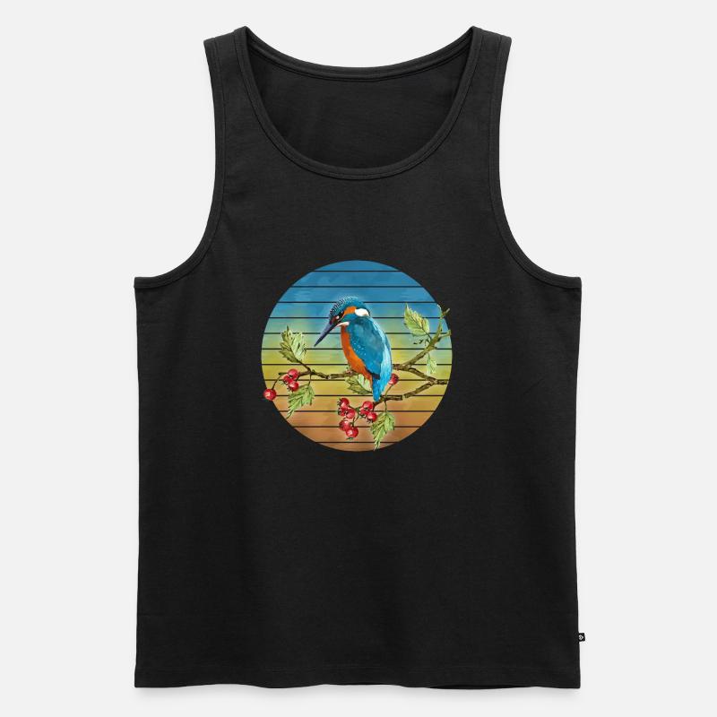 Bunter Vogel - Männer Premium Bio Tank Top - Schwarz