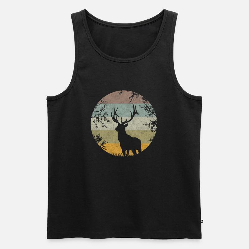 Hirsch - Männer Premium Bio Tank Top - Schwarz