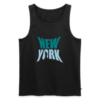 America New York - Men's Premium Organic Tank Top - black - Front - AI Model Male 178 light (178cm)