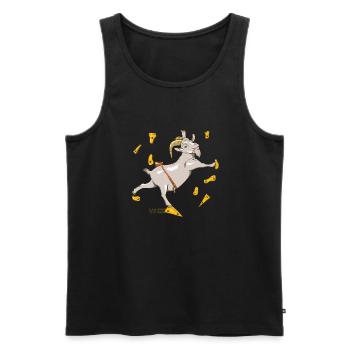Escalade de rochers de chèvre - Débardeur bio Premium Homme - noir - Devant - Michal (187cm)