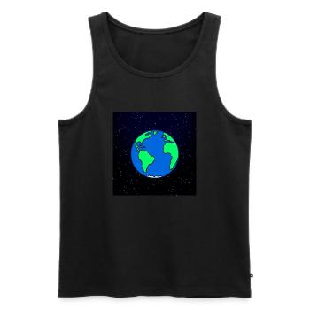 Erde und Weltraum - Männer Premium Bio Tank Top - Schwarz - Vorne - Michal (187cm)