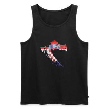 Croatia Croatian Hrvatska Croatia Croats Croat - Men's Premium Organic Tank Top - black - Front - AI Model Male 178 light (178cm)