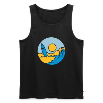 Kreis Strand Surfbrett - Männer Premium Bio Tank Top - Schwarz - Vorne - Michal (187cm)