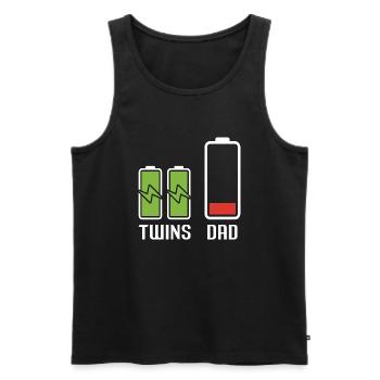 Dad Twins Battery Energy Power - Men's Premium Organic Tank Top - black - Front - Michal (187cm)