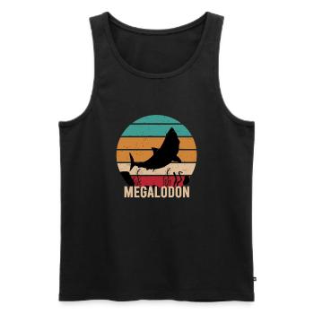 Megalodon Vintage Retro Shark - Débardeur bio Premium Homme - noir - Devant - AI Model Male 178 light (178cm)