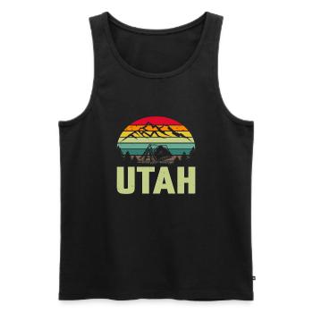 Utah Retro Vintage Mountains - Männer Premium Bio Tank Top - Schwarz - Vorne - AI Model Male 178 light (178cm)
