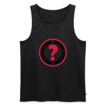 Tout remettre en question Tampon - Débardeur bio Premium Homme - noir - Devant - AI Model Male 178 light (178cm)