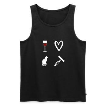Vin et Chat Tire-bouchon - Débardeur bio Premium Homme - noir - Devant - Michal (187cm)