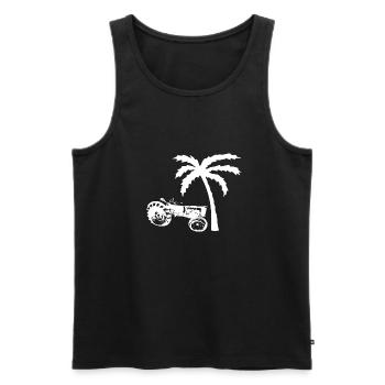 Tractor - Men's Premium Organic Tank Top - black - Front - Michal (187cm)