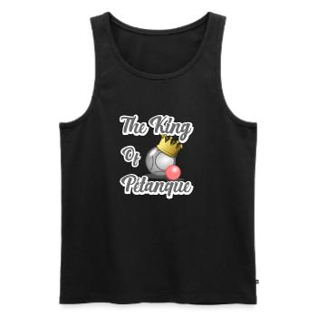 the king of pétanque - humour - Débardeur bio Premium Homme - noir - Devant - Michal (187cm)