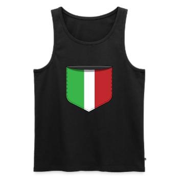 Pocket Italien - Männer Premium Bio Tank Top - Schwarz - Vorne - Michal (187cm)